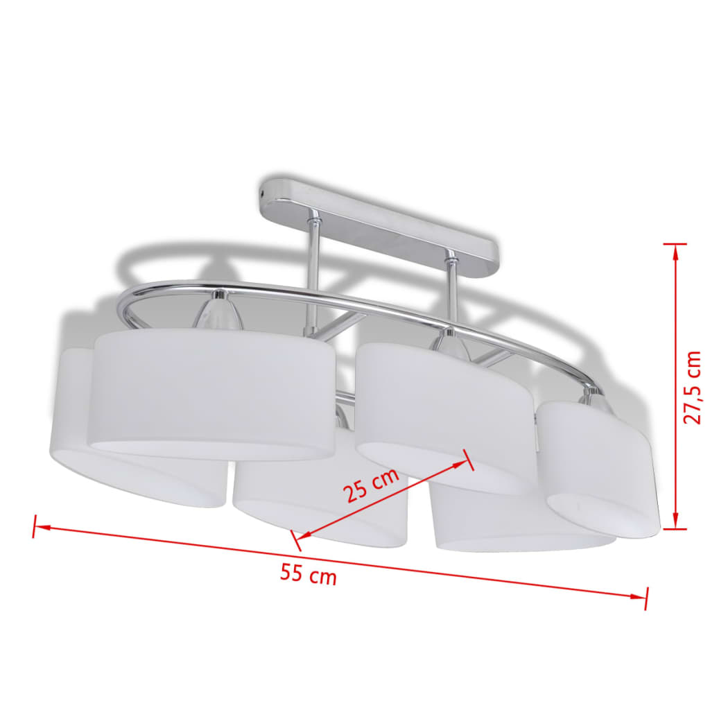 Modern Ceiling Light with 6 Ellipsoidal Glass E14 Lights - Image 5 of 5