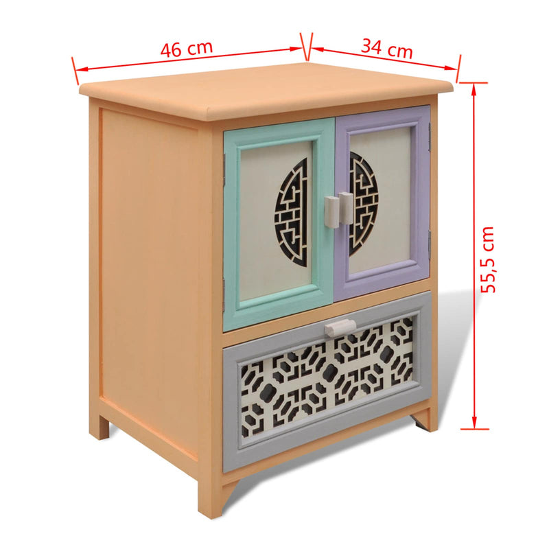 vidaXL Mobile laterale Multicolore 46 x 34 x 55.5 cm - Image 5 of 5