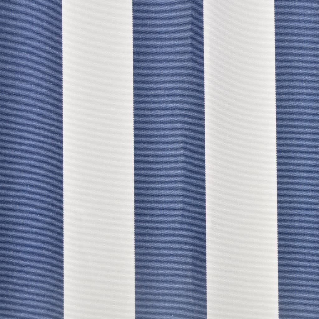 vidaXL Replacement Sun Awning Fabric, 100% Polyester, for 4x3 m Frame, Blue and White - Image 2 of 3