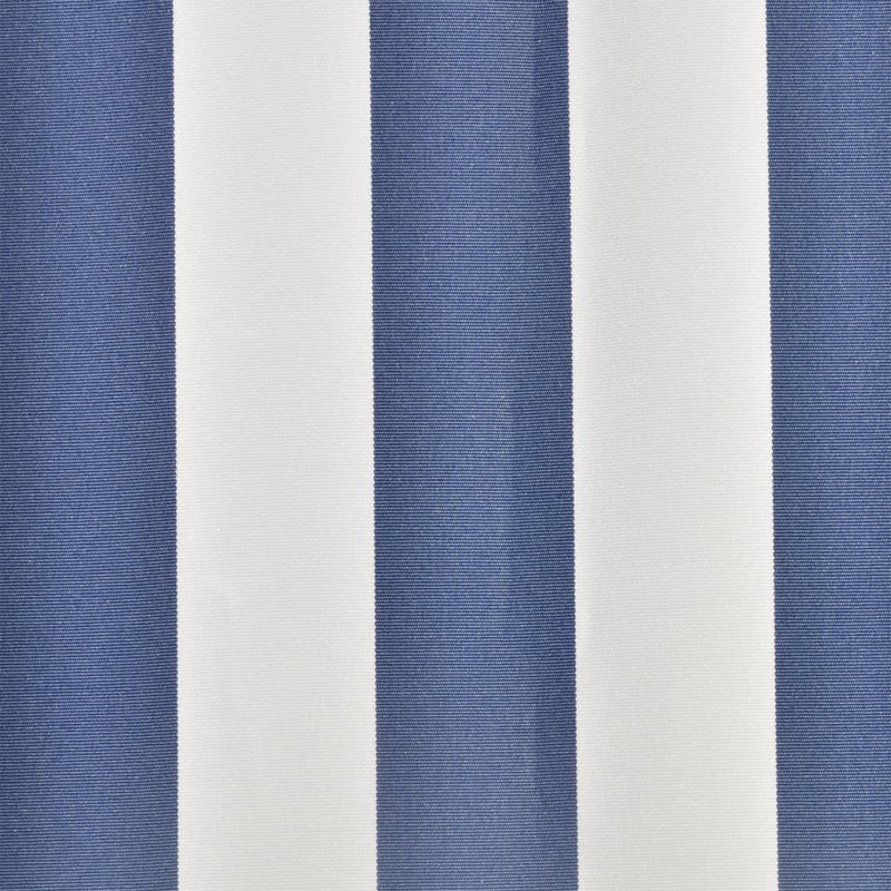 vidaXL Replacement Sun Awning Fabric, 100% Polyester, for 4x3 m Frame, Blue and White - Image 2 of 3
