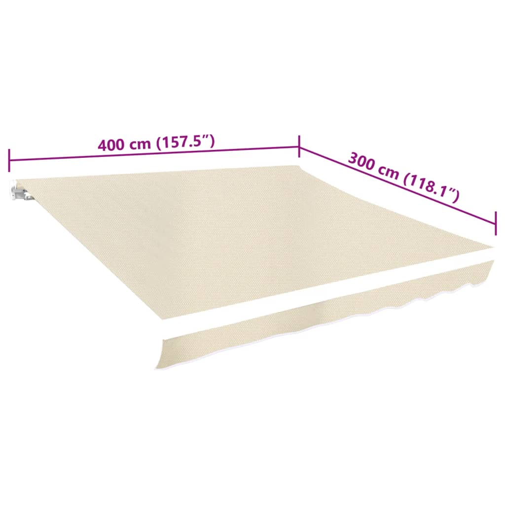 vidaXL Replacement Awning Fabric 100% Polyester for 4x3m Frame, Cream - Image 6 of 6