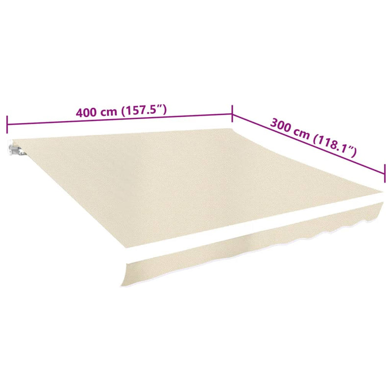 vidaXL Replacement Awning Fabric 100% Polyester for 4x3m Frame, Cream - Image 6 of 6