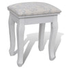 vidaXL Dressing Table with Mirror and Stool 7 Drawers White - Image 5 of 9