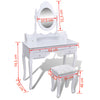 vidaXL Dressing Table with Mirror and Stool 7 Drawers White - Image 8 of 9
