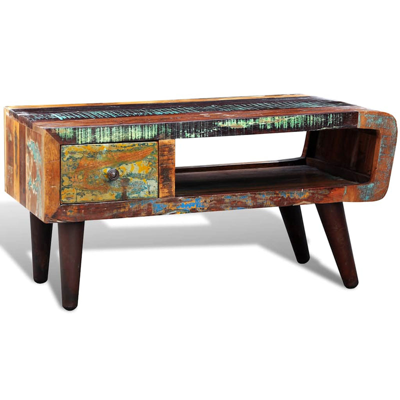 vidaXL Tavolino in Legno di Recupero 90x45x45 cm Multicolore - Image 1 of 10