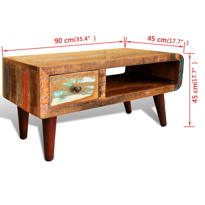 vidaXL Tavolino in Legno di Recupero 90x45x45 cm Multicolore - Image 10 of 10