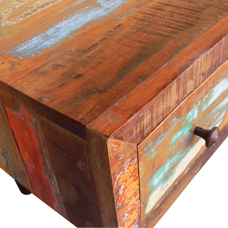 vidaXL Tavolino in Legno di Recupero 90x45x45 cm Multicolore - Image 6 of 10