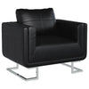 Poltrona a Pozzetto con Gambe Cromate Nera in Similpelle - immagine 3 | SolPatio - Image 3 of 13