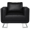 Poltrona a Pozzetto con Gambe Cromate Nera in Similpelle - immagine 5 | SolPatio - Image 5 of 13