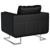 Poltrona a Pozzetto con Gambe Cromate Nera in Similpelle - immagine 8 | SolPatio - Image 8 of 13