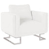 vidaXL Sillón de cubeta con tapizado de 72% PVC, estructura de madera, 85,5 x 63 x 74 cm, Blanco - Image 3 of 12