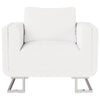vidaXL Sillón de cubeta con tapizado de 72% PVC, estructura de madera, 85,5 x 63 x 74 cm, Blanco - Image 5 of 12