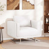 vidaXL Sillón de cubeta con tapizado de 72% PVC, estructura de madera, 85,5 x 63 x 74 cm, Blanco - Image 1 of 12