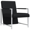 Poltrona a Pozzetto con Gambe Cromate Nera in Similpelle - immagine 4 | SolPatio - Image 4 of 13