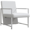 vidaXL Sillón de cubeta con tapizado de 72% PVC, estructura de madera, 85,5 x 63 x 74 cm, Blanco - Image 4 of 12