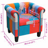vidaXL Patchwork Fabric Adjustable Cube Armchair 63x57x66-76 cm Multicolour - Image 6 of 9