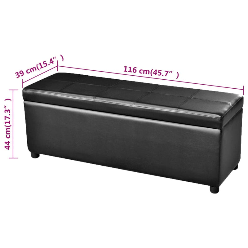 vidaXL Arcón 100% PVC 116 x 39 x 44 cm Negro - Image 4 of 4