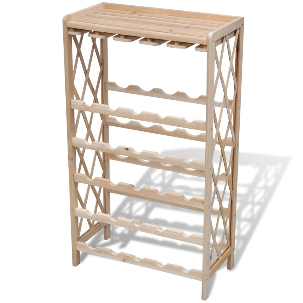 vidaXL Portabottiglie per 25 Bottiglie di Vino Legno Massello di Abete - Image 1 of 2