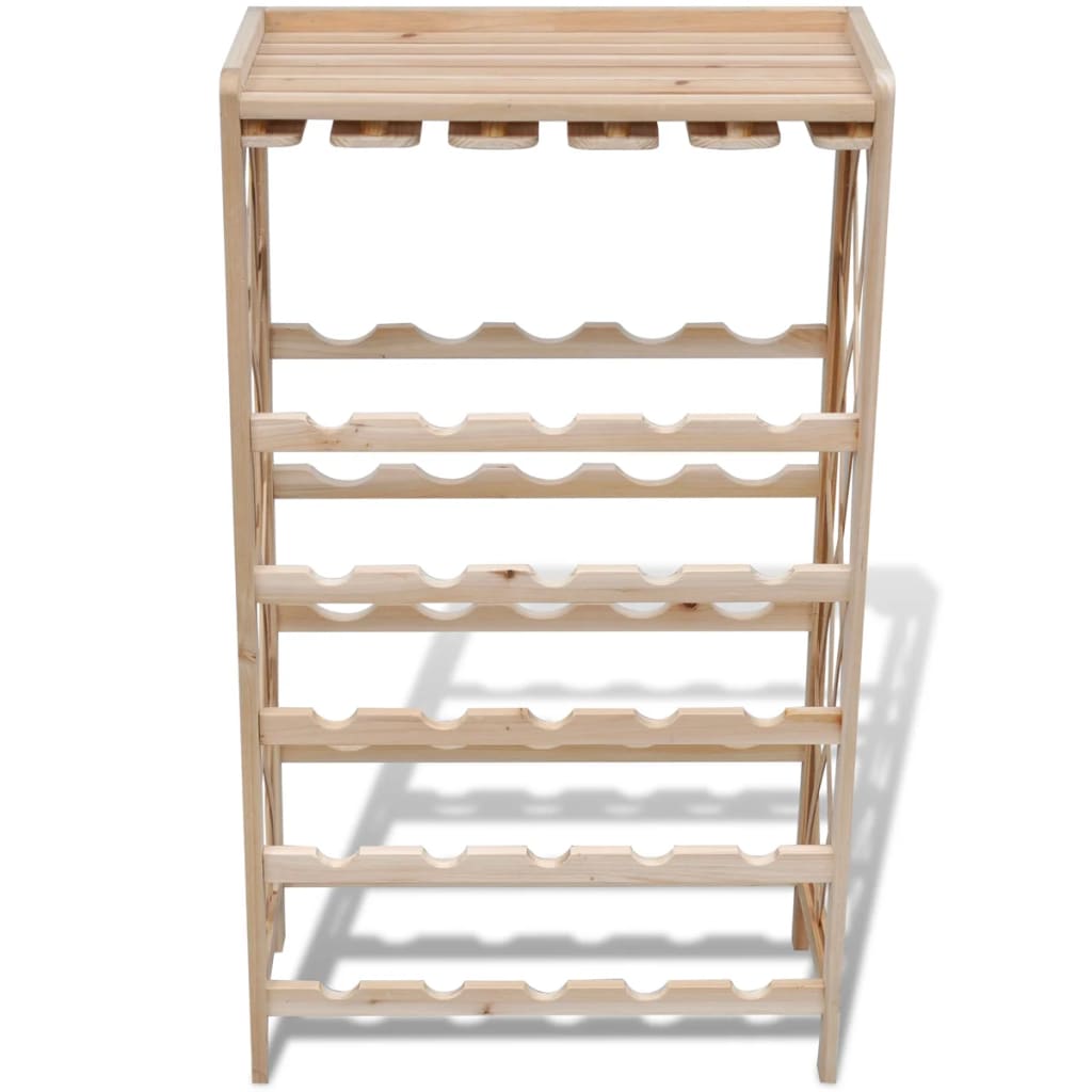 vidaXL Portabottiglie per 25 Bottiglie di Vino Legno Massello di Abete - Image 2 of 2