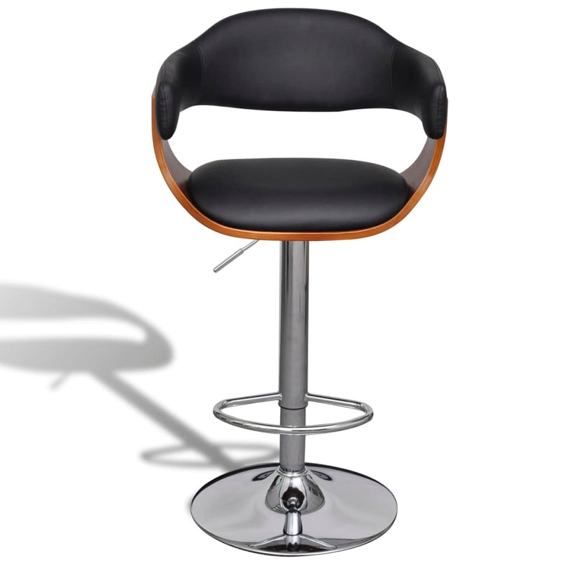 Set 2 Sgabelli da Bar Moderni e Confortevoli in Similpelle Nera - Image 1 of 4