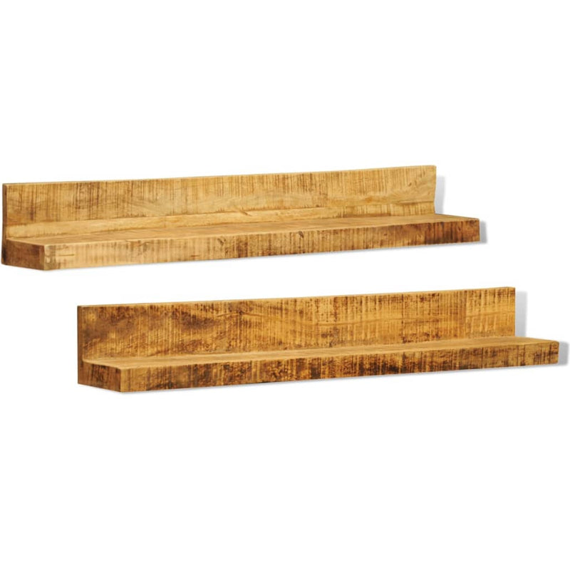vidaXL Mensole a Muro in Legno Massiccio di Mango 110x16x16 cm Marrone (Set da 2) - Image 6 of 6