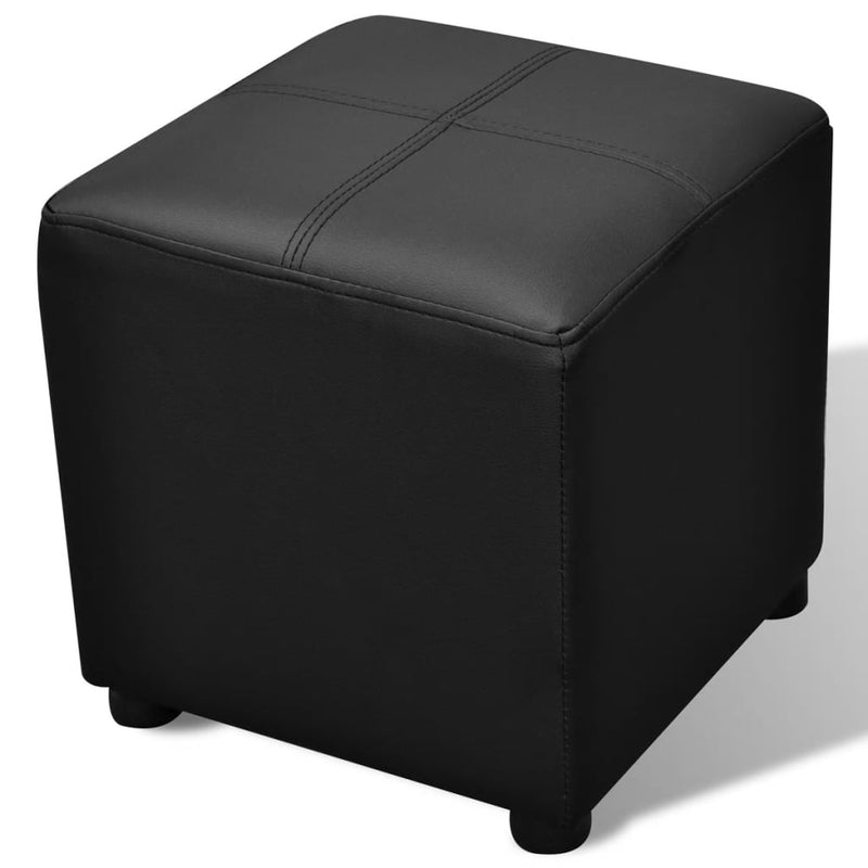 vidaXL Set Cassapanche e Poggiapiedi 3 Pezzi in Pelle Artificiale, Nero, Max. 115 x 38 x 44 cm - Image 4 of 6