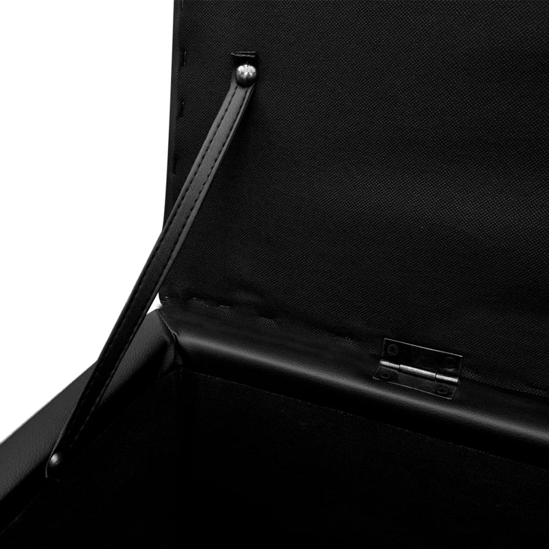 vidaXL Set Cassapanche e Poggiapiedi 3 Pezzi in Pelle Artificiale, Nero, Max. 115 x 38 x 44 cm - Image 5 of 6