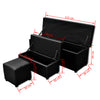 vidaXL Set Cassapanche e Poggiapiedi 3 Pezzi in Pelle Artificiale, Nero, Max. 115 x 38 x 44 cm - Image 6 of 6