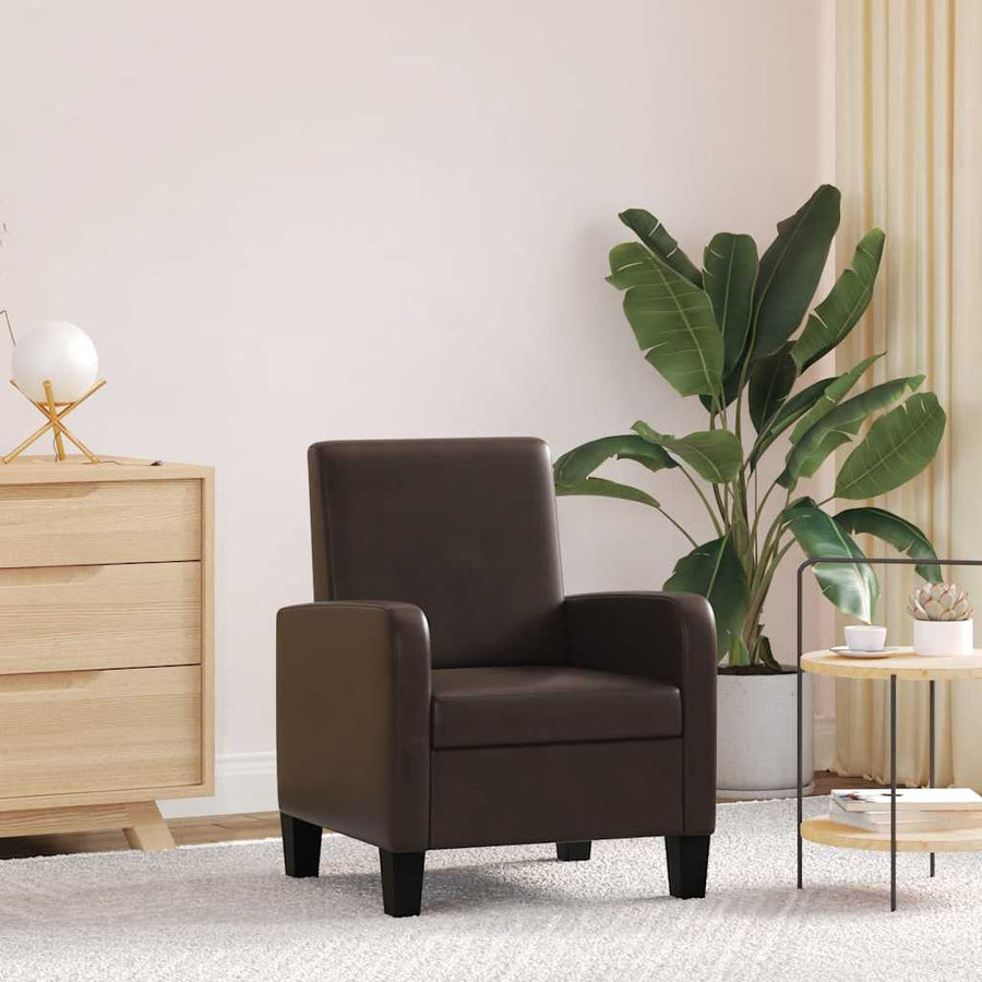 Poltrona Comoda in Similpelle Marrone - immagine 1 | SolPatio