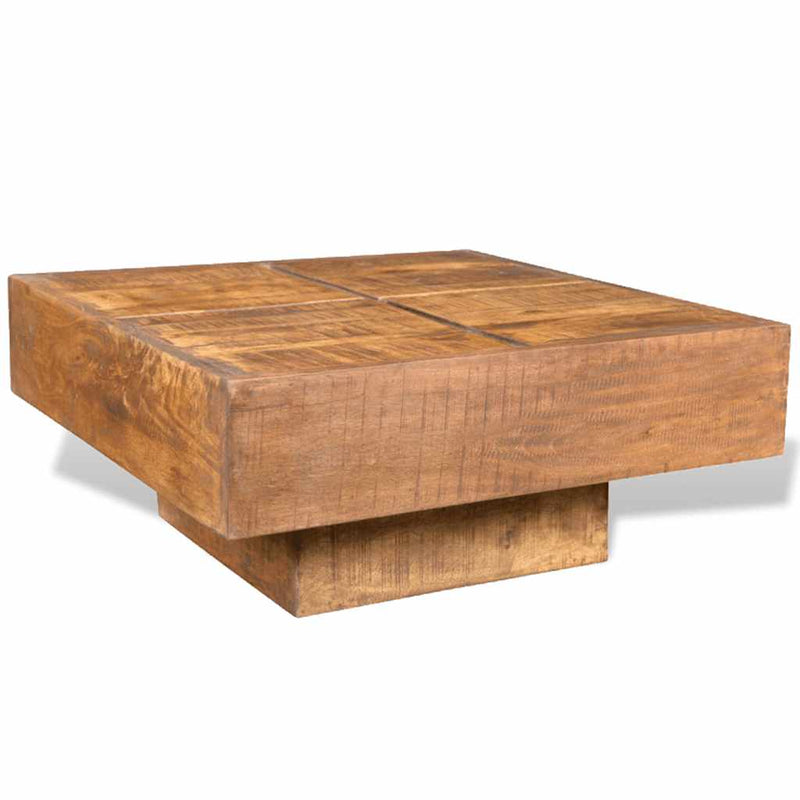 vidaXL Tavolino da Salotto Marrone Quadrato in Legno Massello di Mango - Image 3 of 5