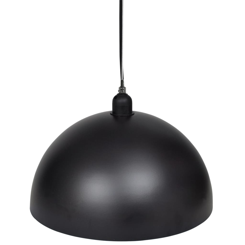vidaXL Lampada a Sospensione 2 pz Altezza Regolabile Semisferica Nera - Image 5 of 8