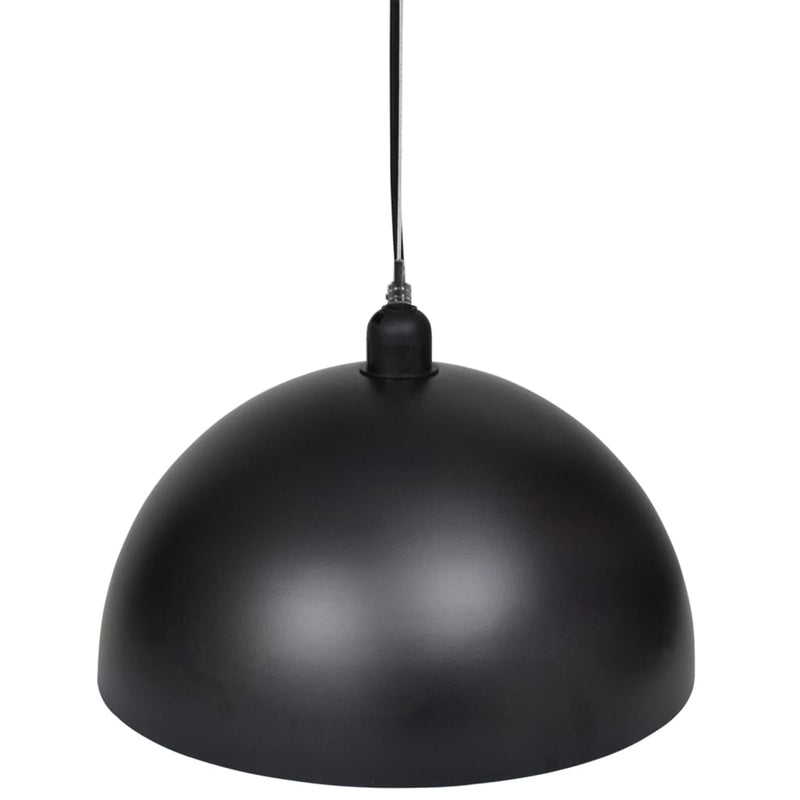 vidaXL Lampada a Sospensione 2 pz Altezza Regolabile Semisferica Nera - Image 5 of 8