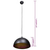 vidaXL Lampada a Sospensione 2 pz Altezza Regolabile Semisferica Nera - Image 8 of 8