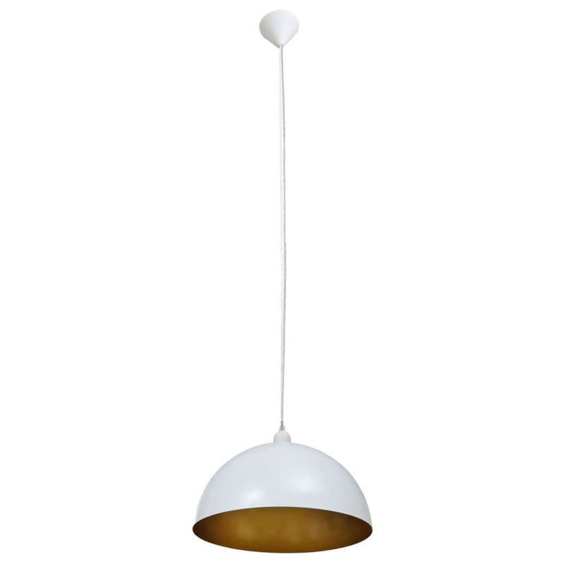 vidaXL Lámpara Colgante 2 Piezas Altura Ajustable Semiesférica Blanca - Image 4 of 8