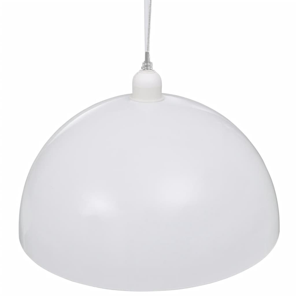 vidaXL Lámpara Colgante 2 Piezas Altura Ajustable Semiesférica Blanca - Image 5 of 8