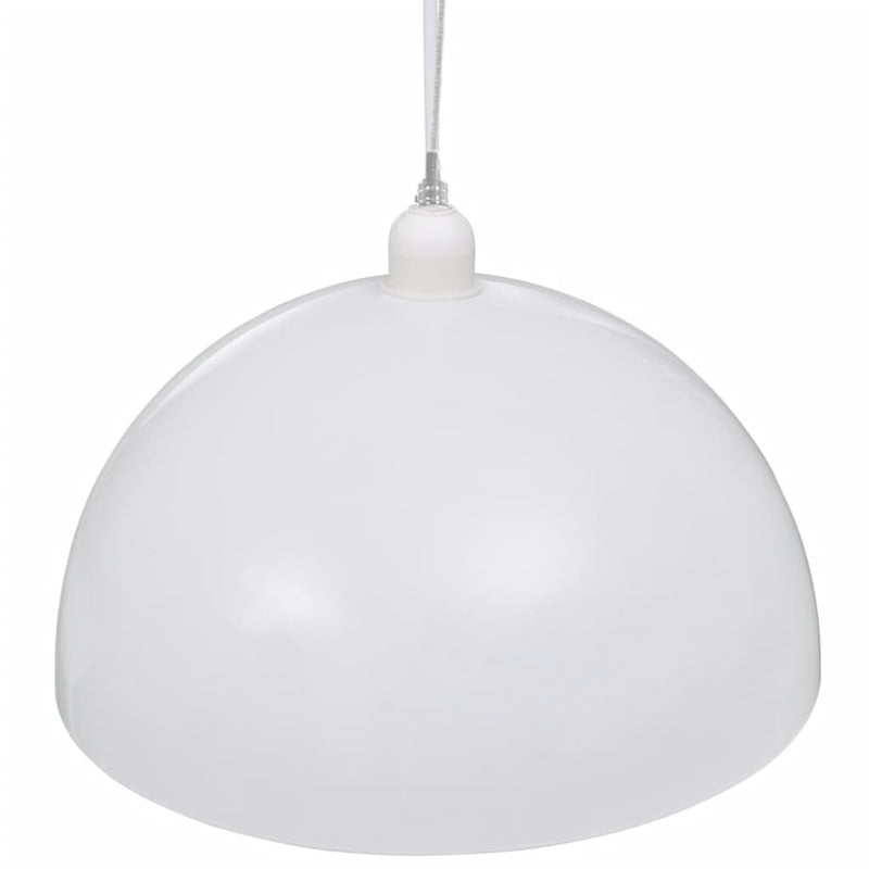 vidaXL Lámpara Colgante 2 Piezas Altura Ajustable Semiesférica Blanca - Image 5 of 8