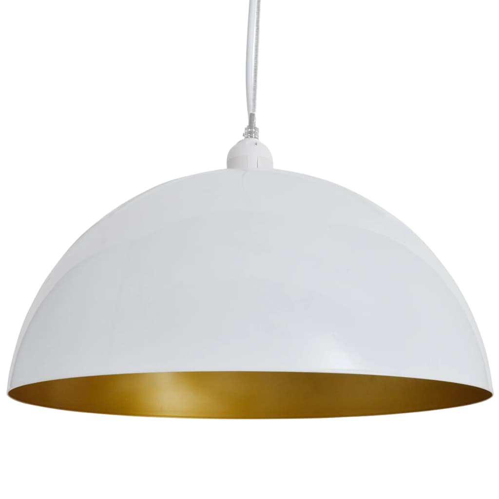 vidaXL Lámpara Colgante 2 Piezas Altura Ajustable Semiesférica Blanca - Image 6 of 8