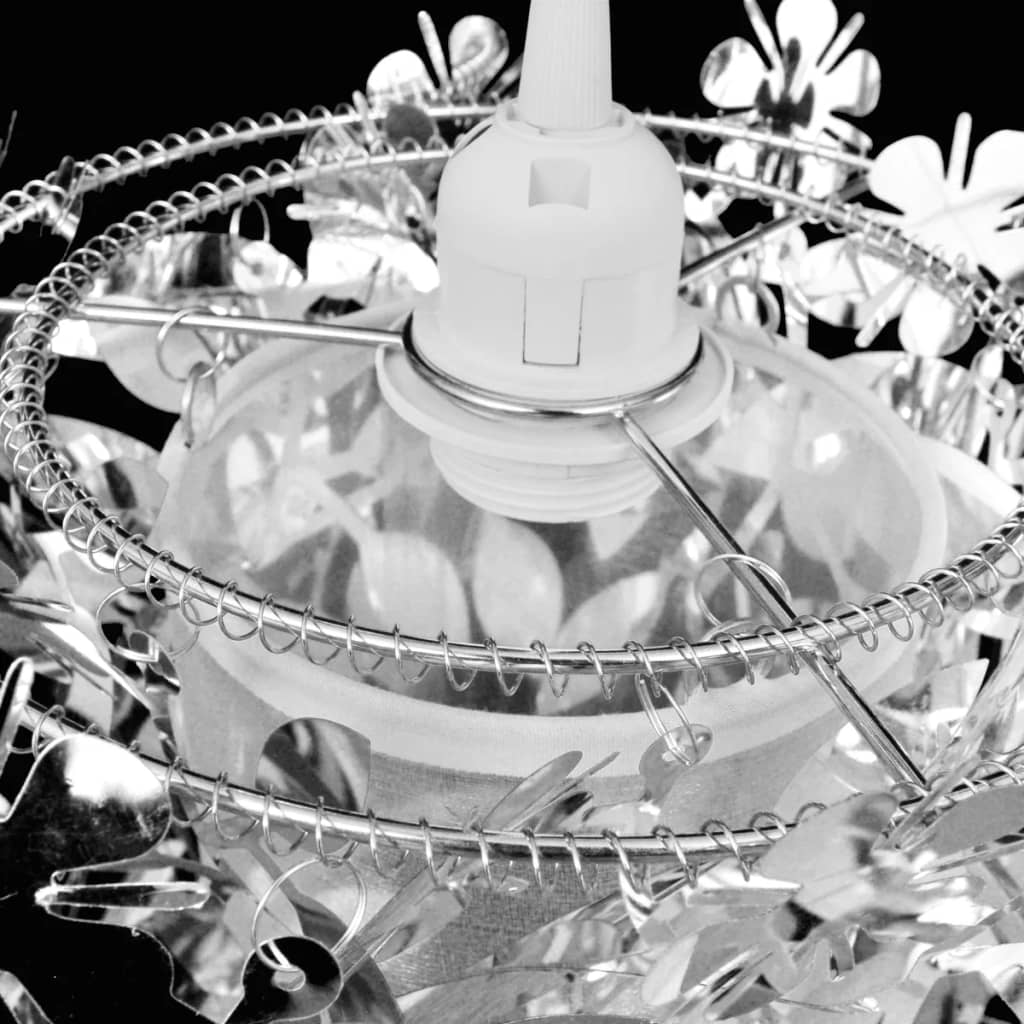vidaXL Lampadario da Soffitto Foglie e Paillette 21,5 x 30 cm Argento - Image 3 of 8