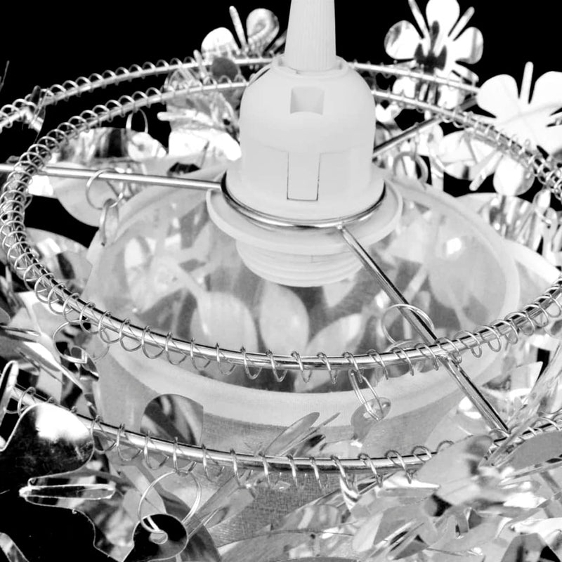 vidaXL Lampadario da Soffitto Foglie e Paillette 21,5 x 30 cm Argento - Image 3 of 8