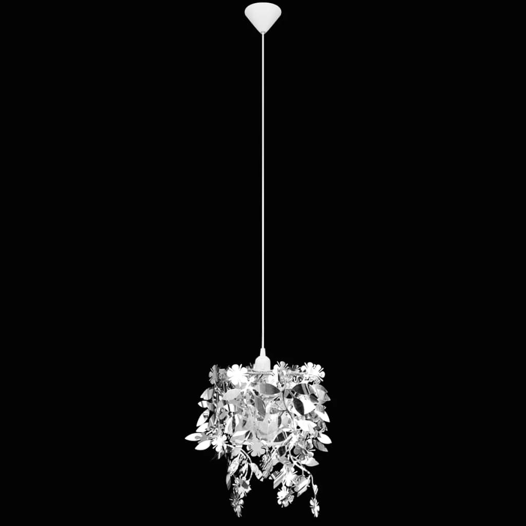 vidaXL Lampadario da Soffitto Foglie e Paillette 21,5 x 30 cm Argento - Image 4 of 8