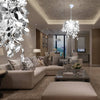 vidaXL Lampadario da Soffitto Foglie e Paillette 21,5 x 30 cm Argento - Image 5 of 8