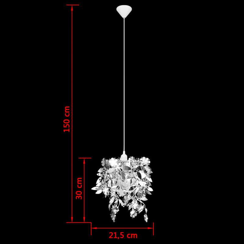 vidaXL Lampadario da Soffitto Foglie e Paillette 21,5 x 30 cm Argento - Image 8 of 8
