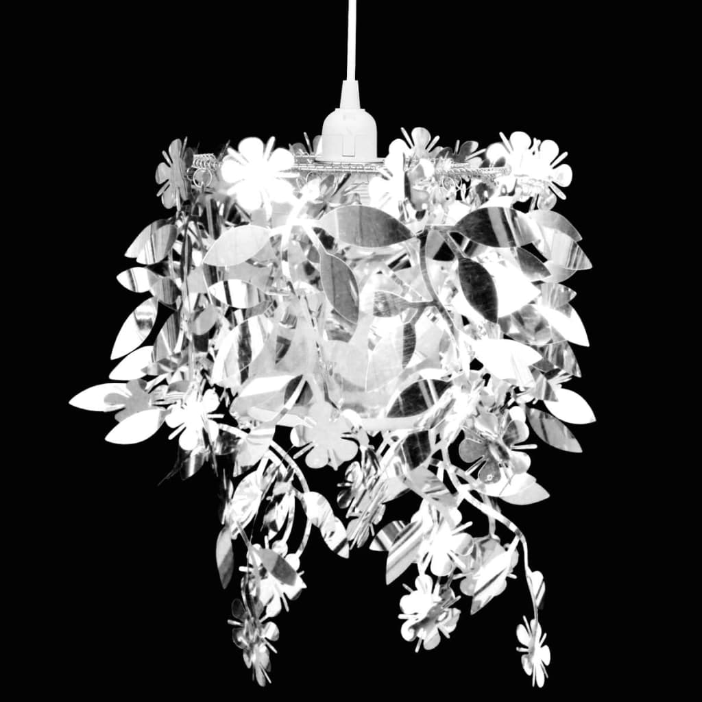 vidaXL Lampadario da Soffitto Foglie e Paillette 21,5 x 30 cm Argento - Image 1 of 8