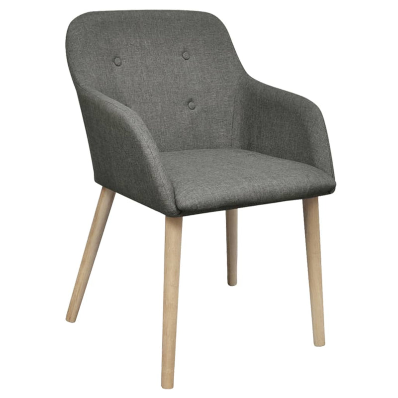 vidaXL Sedie da Pranzo 2 pz Grigio Chiaro Tessuto e Massello di Rovere - Image 1 of 4