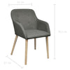 vidaXL Sedie da Pranzo 2 pz Grigio Chiaro Tessuto e Massello di Rovere - Image 4 of 4