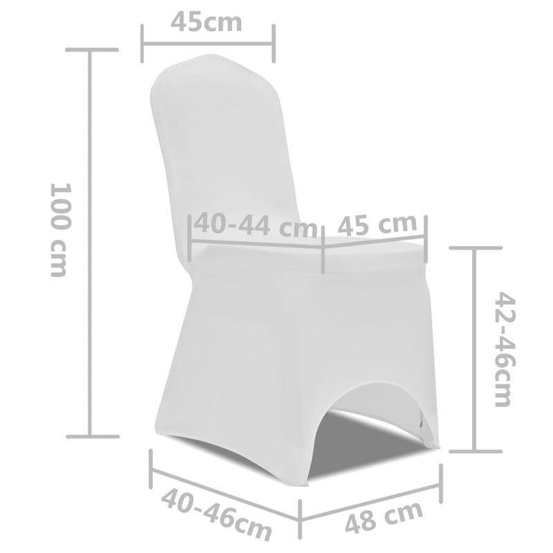 vidaXL Coprisedia in Tessuto Elasticizzato Bianco Set 6 pz - Image 6 of 6