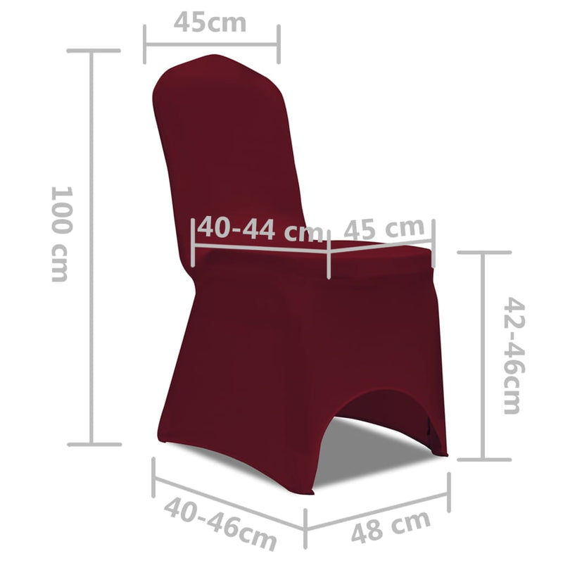 vidaXL Coprisedia in Elasticizzato 6 pz Bordò - Image 6 of 6