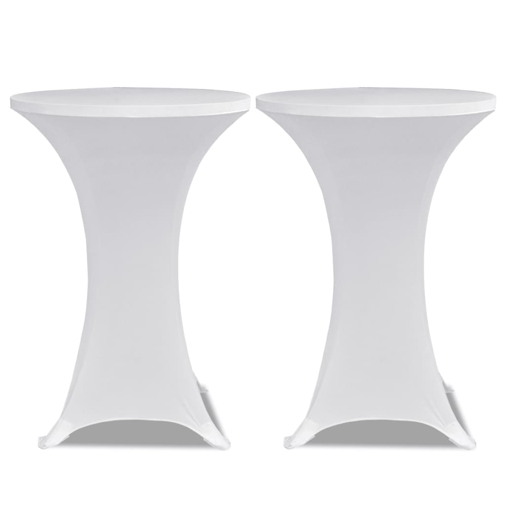 Copritavolo ?80 cm Bianco Tessuto elasticizzato 2 pezzi - Image 2 of 4