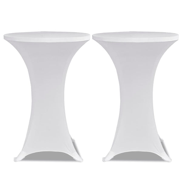 Copritavolo ?80 cm Bianco Tessuto elasticizzato 2 pezzi - immagine 2 | SolPatio