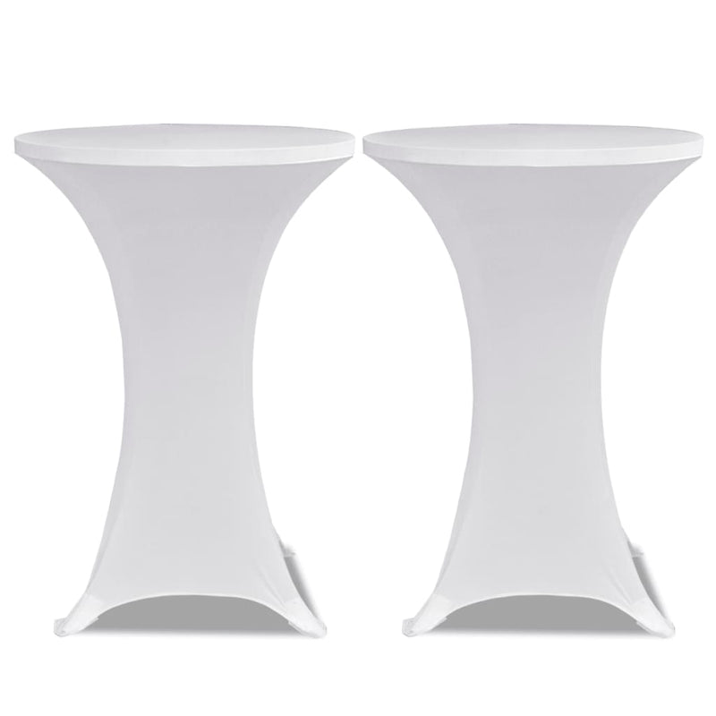 Copritavolo ?80 cm Bianco Tessuto elasticizzato 2 pezzi - Image 2 of 4